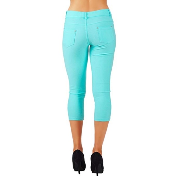 Jean Look Jeggings Slim Fit Pull Up Pants  - Picture 2 of 5